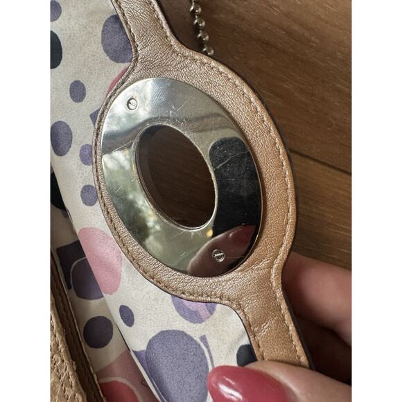 Y2K Coach 14802 Python Embossed Leather Beige Shoulder Bag Purse Ball Chain RARE - Picture 16 of 16